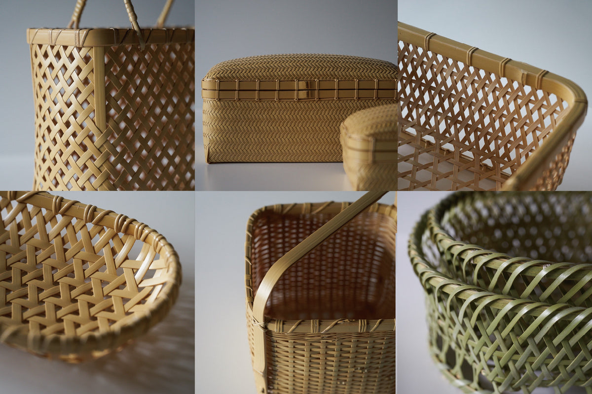 29(日)まで出品】竹かご 竹籠 茶碗かご 大 石田淳 作家 インテリア こらさ