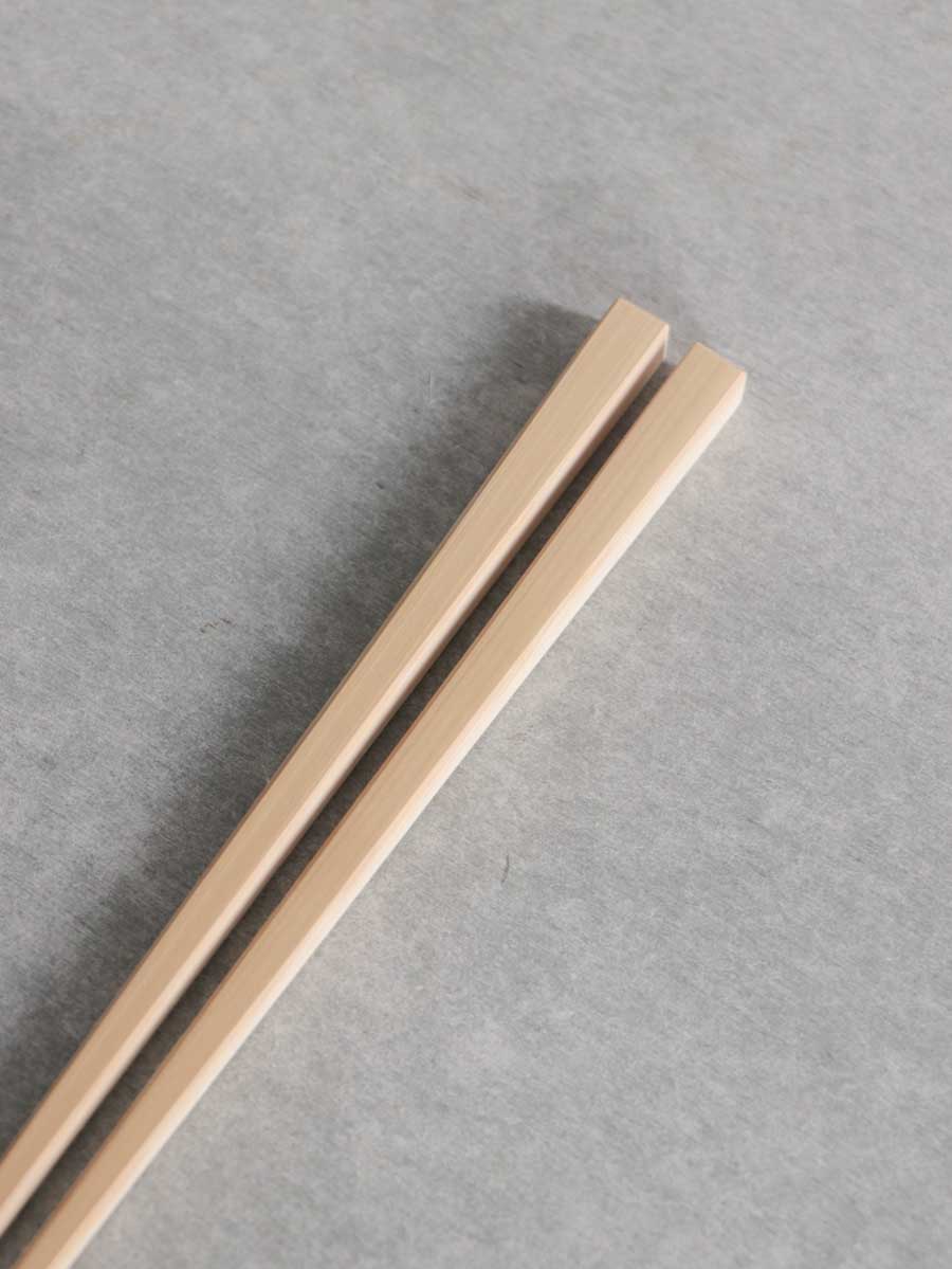 京・嵯峨四角箸 白竹22.5cm