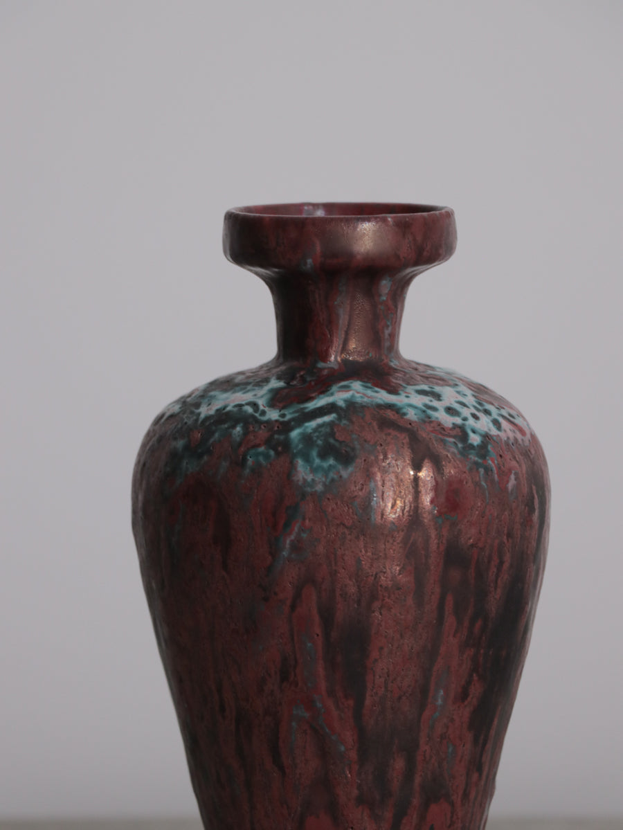 Wine Red Drip Glaze Flower Vase