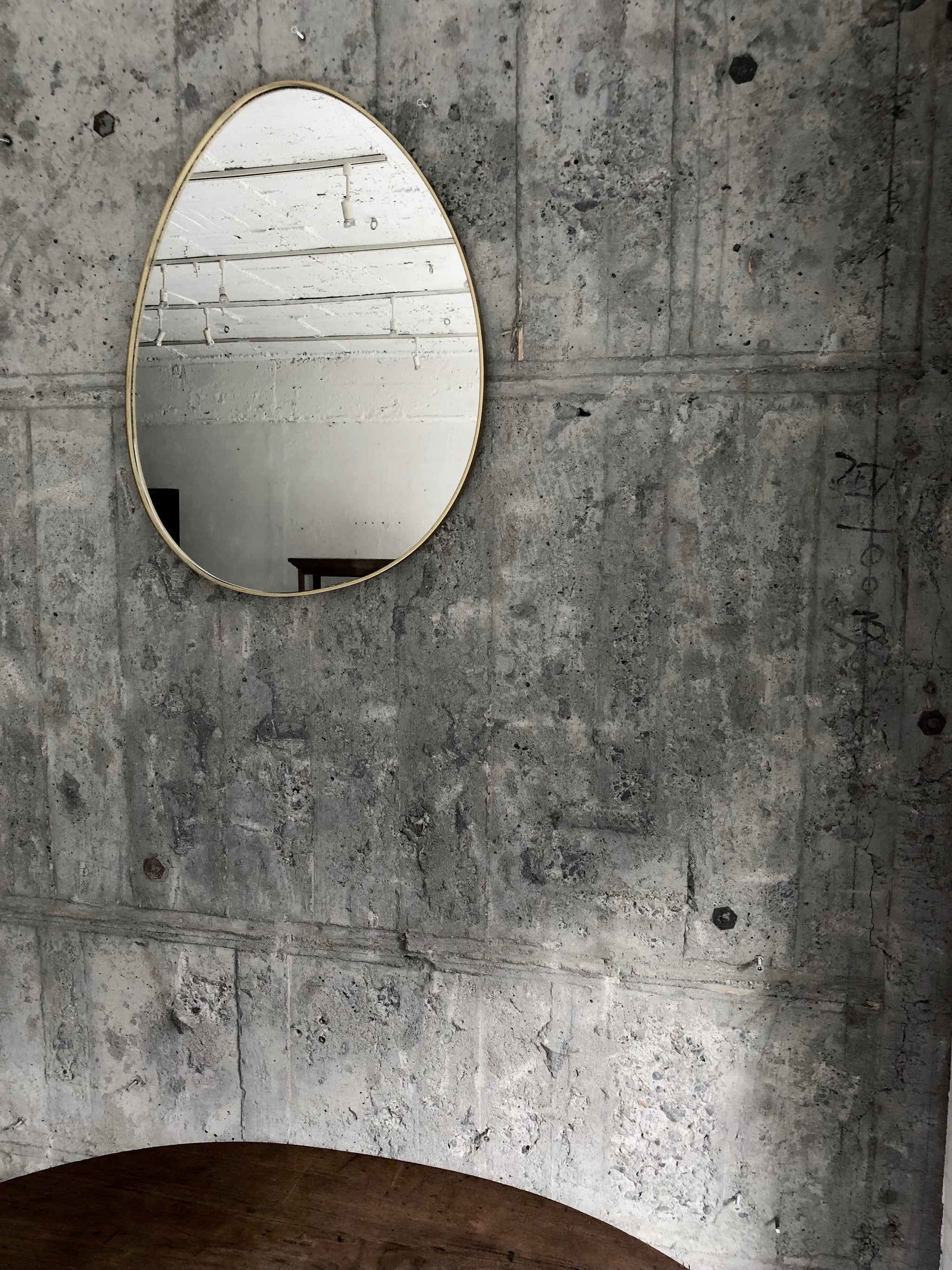 宮川ミラー（小） ヒノキ木地仕上げ