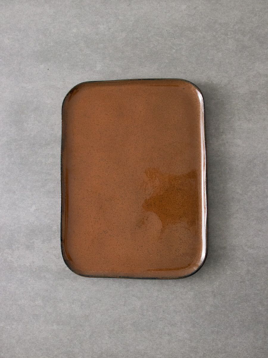 PLATE RECTANGULAR MERCI N°1 / BROWN