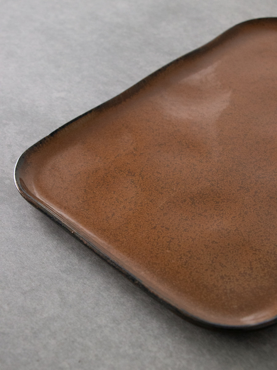 PLATE RECTANGULAR MERCI N°1 / BROWN