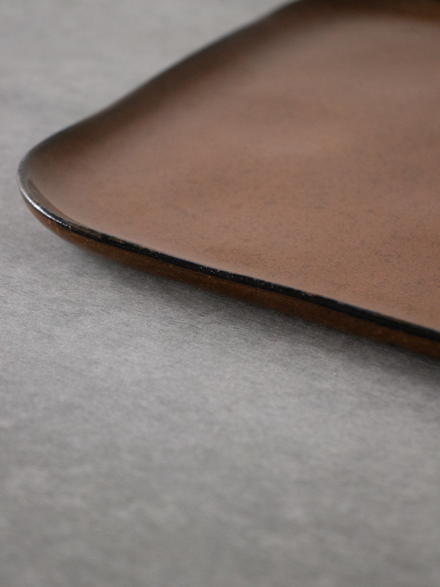 PLATE RECTANGULAR MERCI N°1 / BROWN
