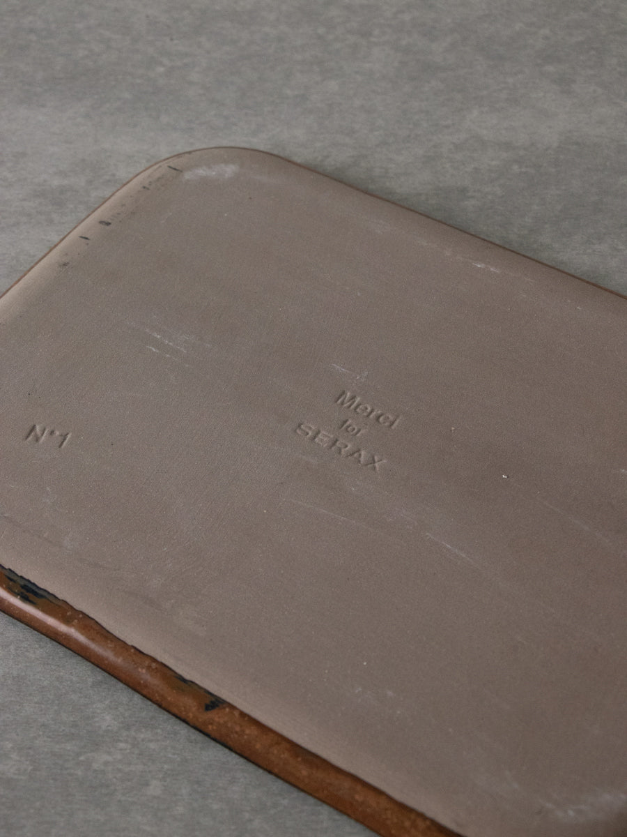 PLATE RECTANGULAR MERCI N°1 / BROWN