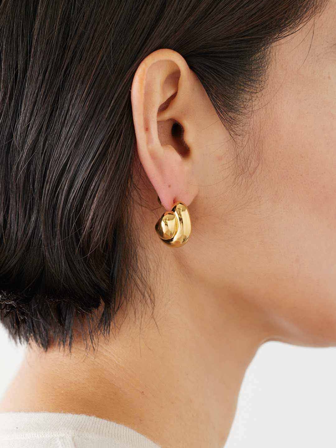 Tryvann Trail Earring Gold ptd.Slv.-PAIR