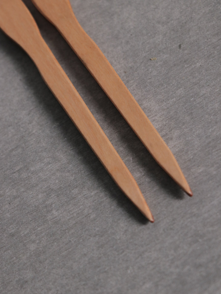 Natural Wood DoubleAstick, 2pins, small/14cm