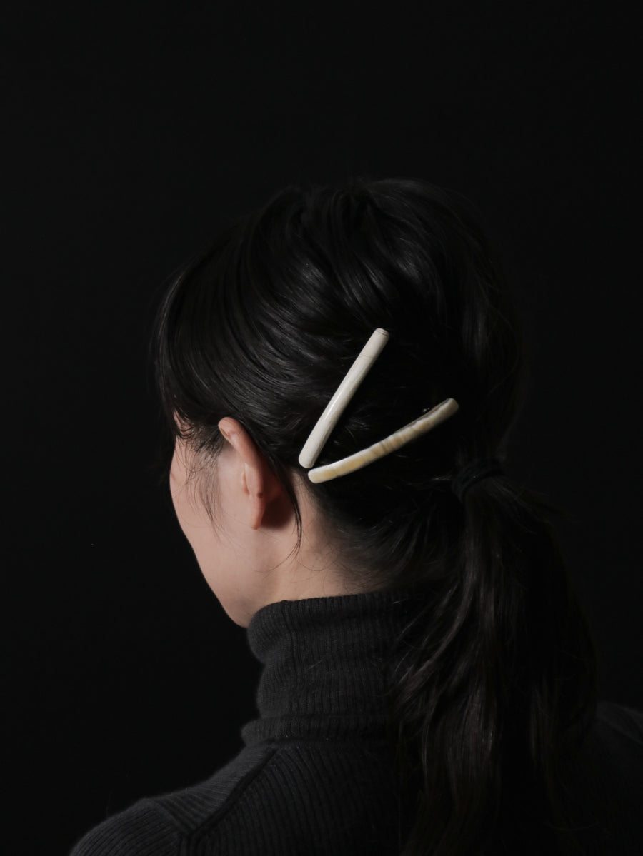 Horn Hair Clip extra slender 6cm