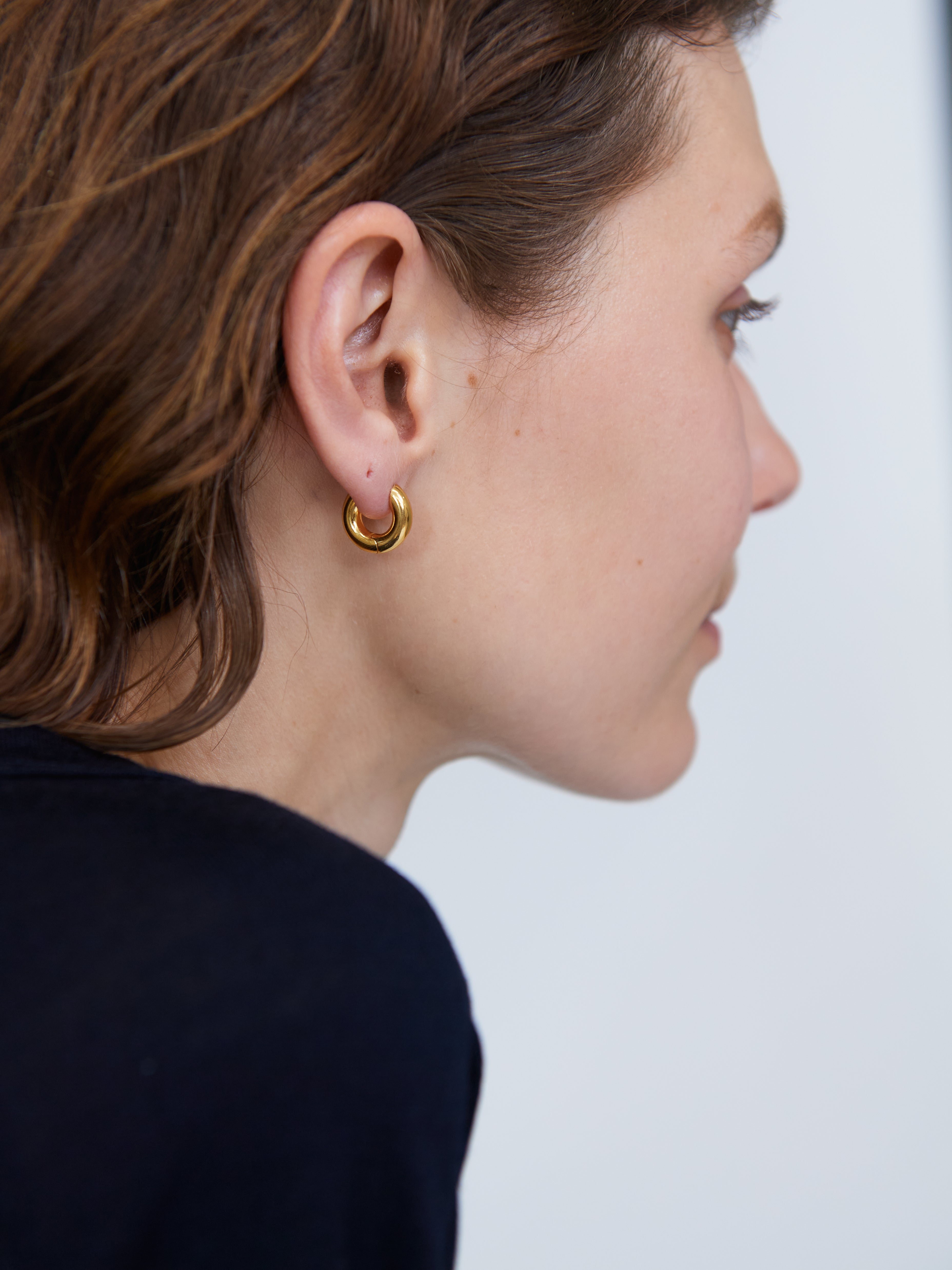 Gold Medium Bagel Hoops