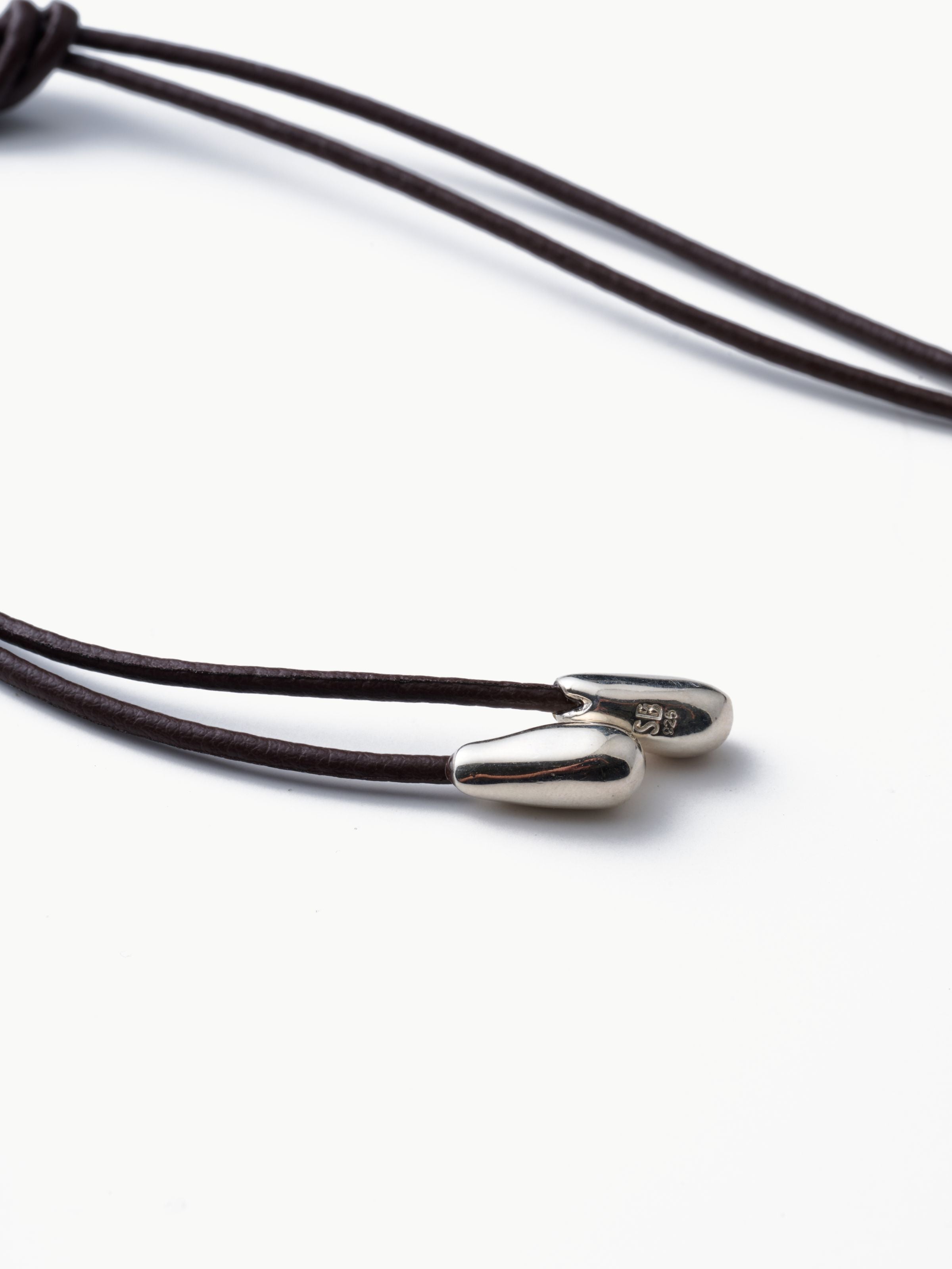 Elegant Shoelace Choker, Brown Vegan Leather