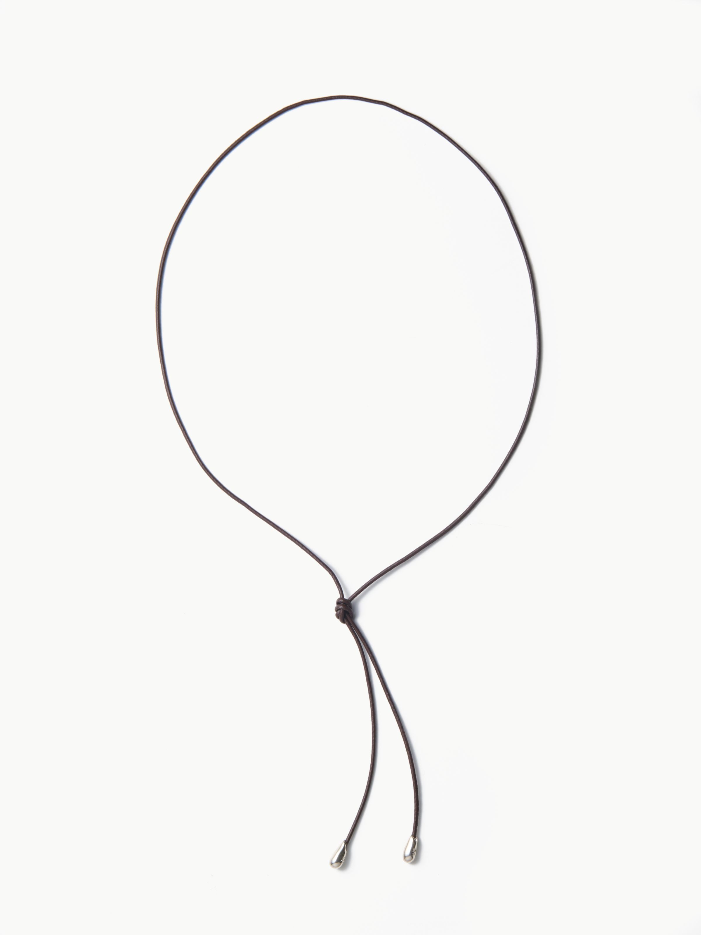 Elegant Shoelace Choker, Brown Vegan Leather