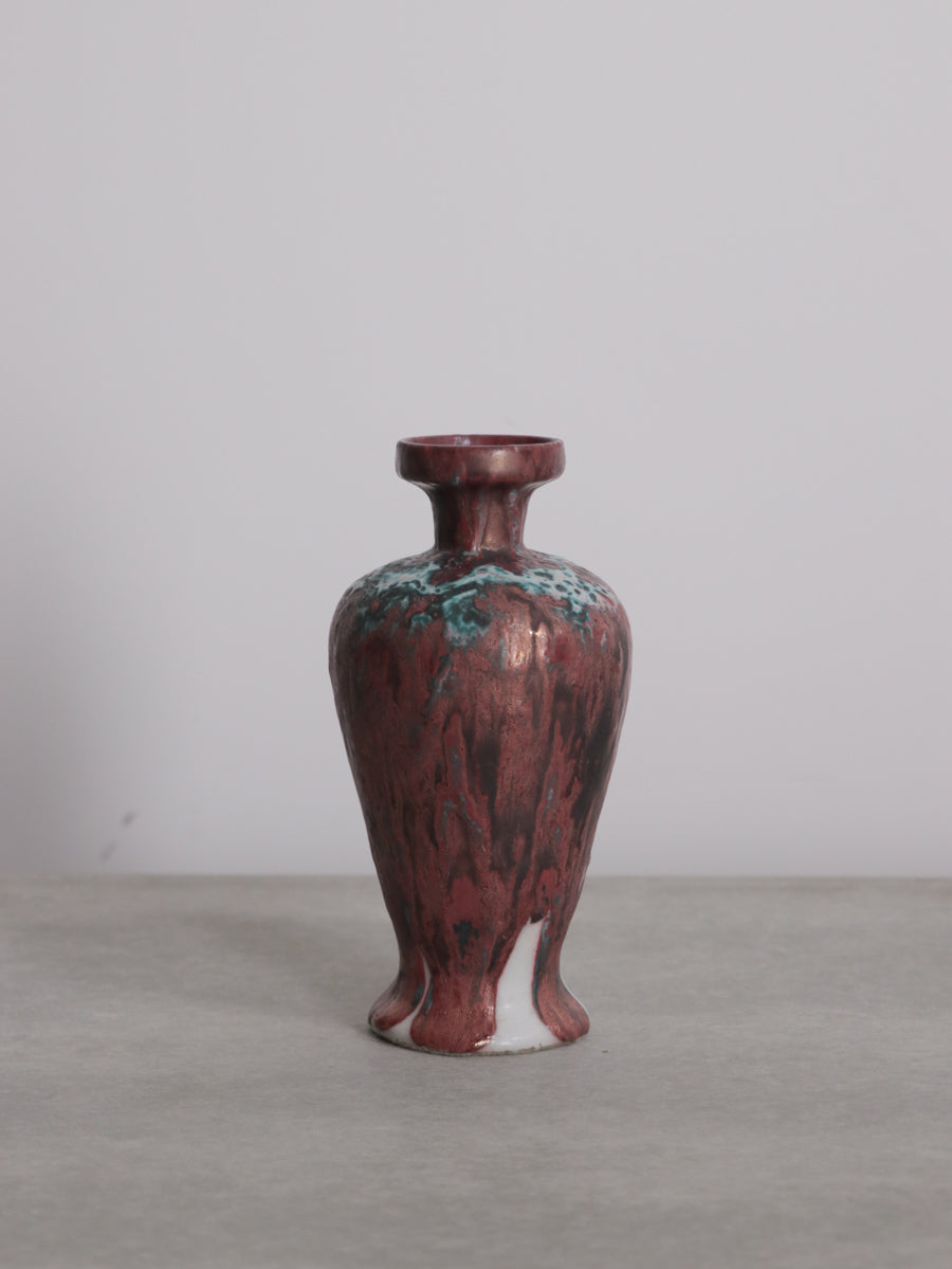 Wine Red Drip Glaze Flower Vase