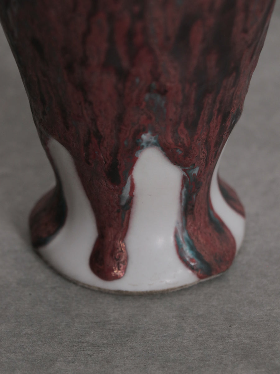 Wine Red Drip Glaze Flower Vase