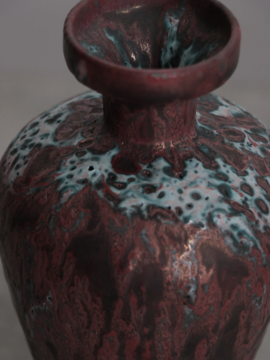 Wine Red Drip Glaze Flower Vase