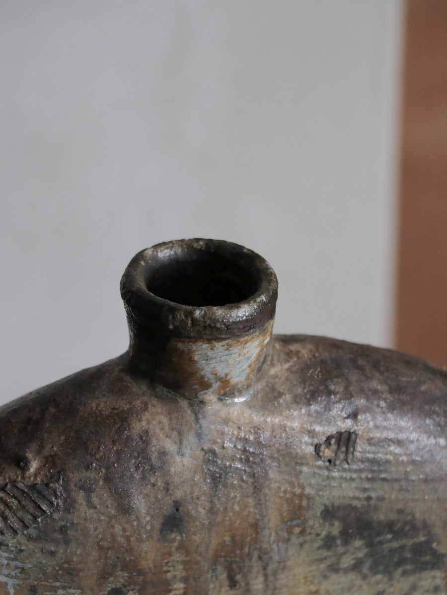 窯変扁壺