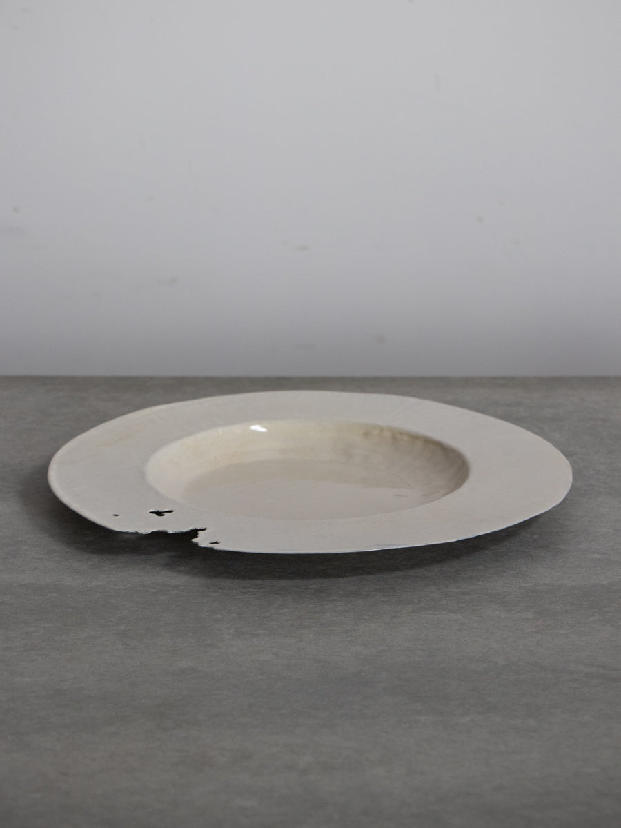 パスタ皿 白枯