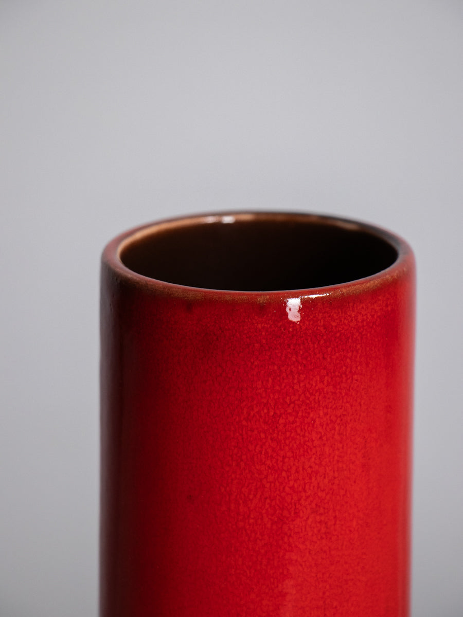 Ruscha 赤と青釉の花器