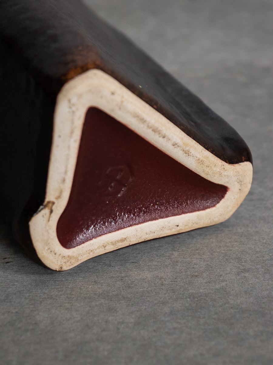 Steuler Keramik 茶釉三角花器