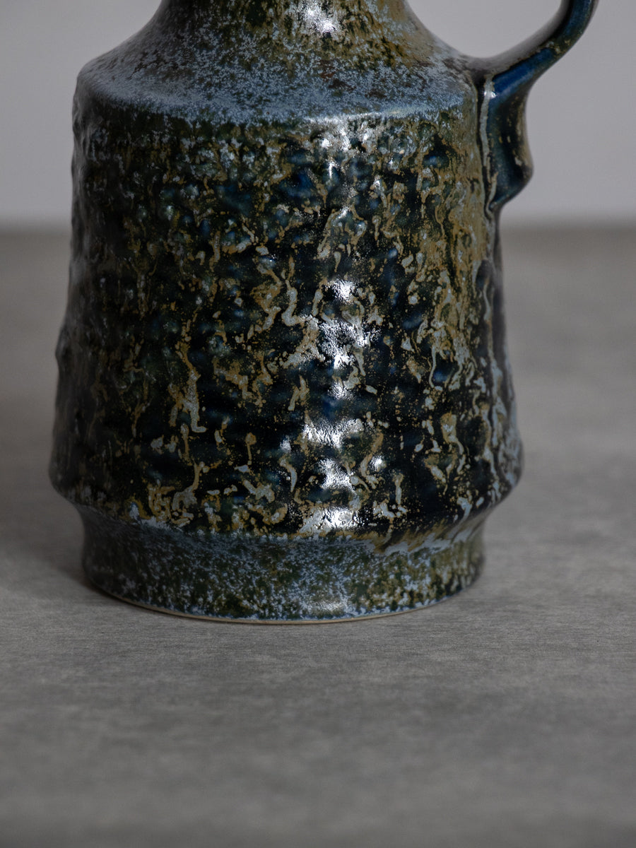 Jasba Keramik 青釉手付き花器