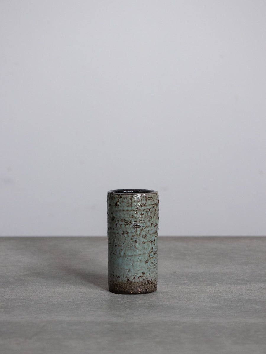 ミント釉ファットラヴァ花器