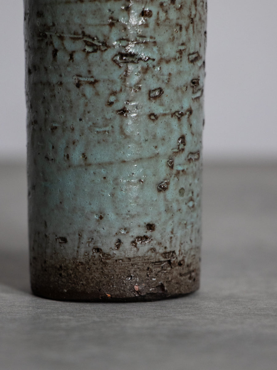 ミント釉ファットラヴァ花器