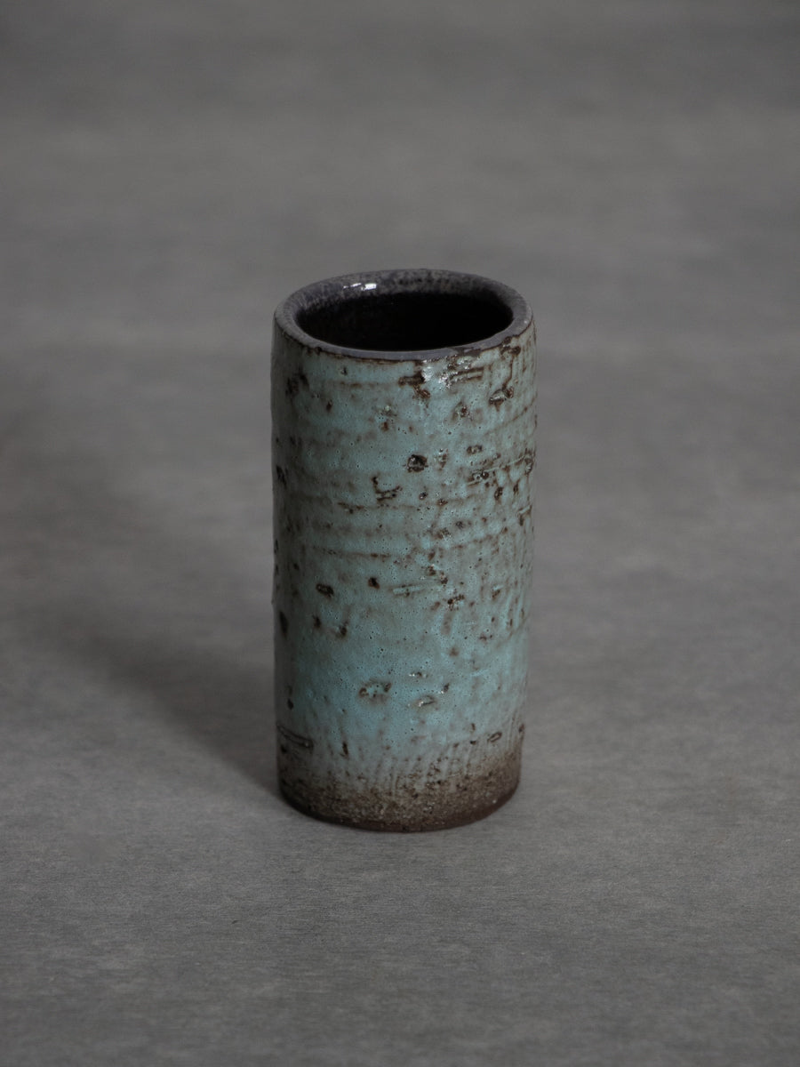 ミント釉ファットラヴァ花器