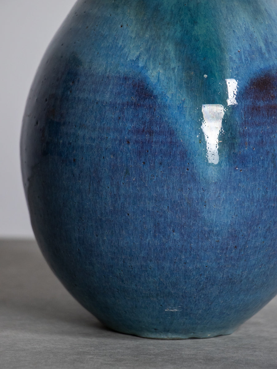 青釉ひょうたん型いけばな花器