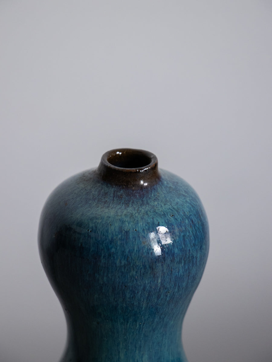 青釉ひょうたん型いけばな花器