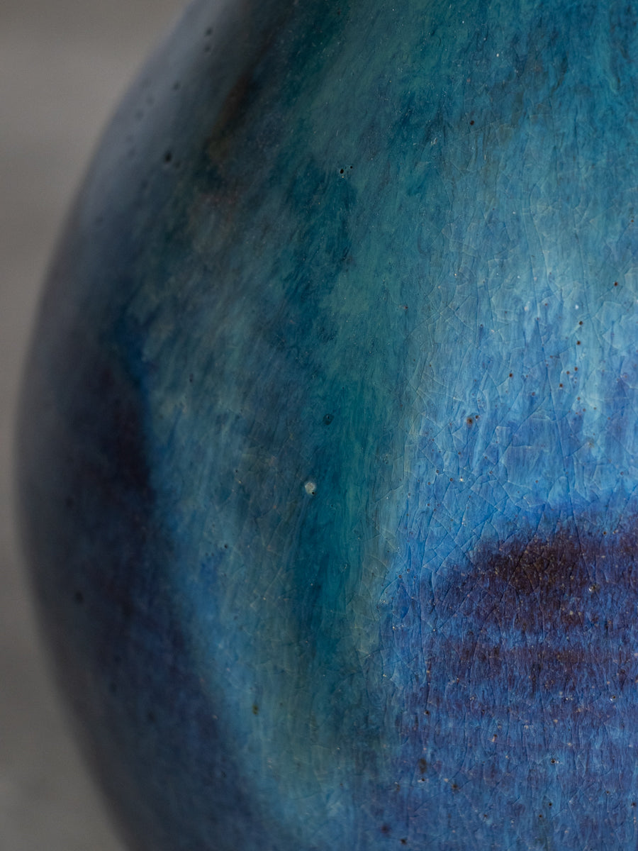 青釉ひょうたん型いけばな花器