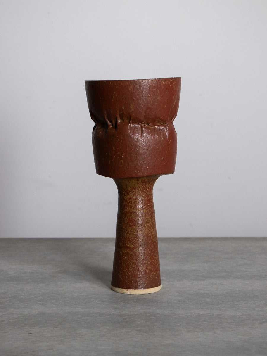 茶釉結びいけばな花器