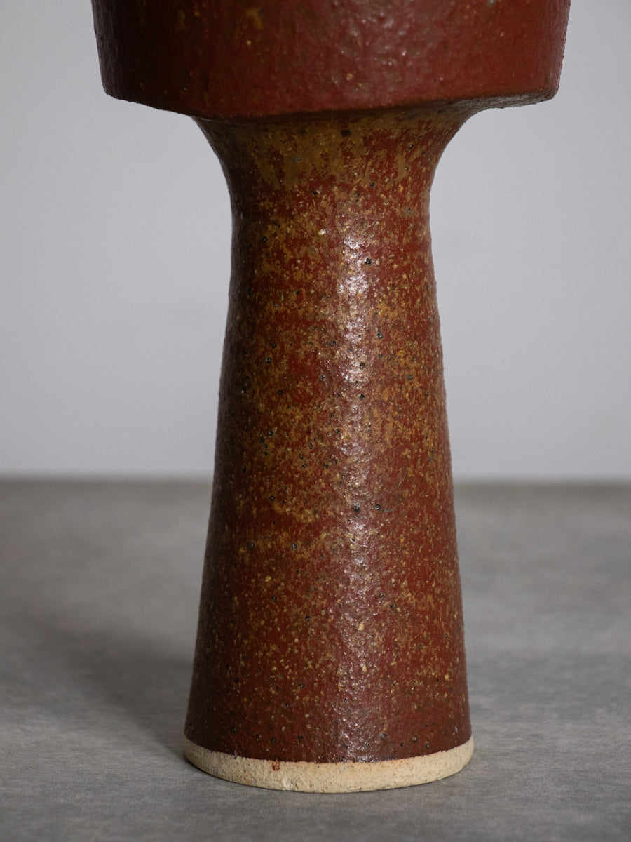 茶釉結びいけばな花器