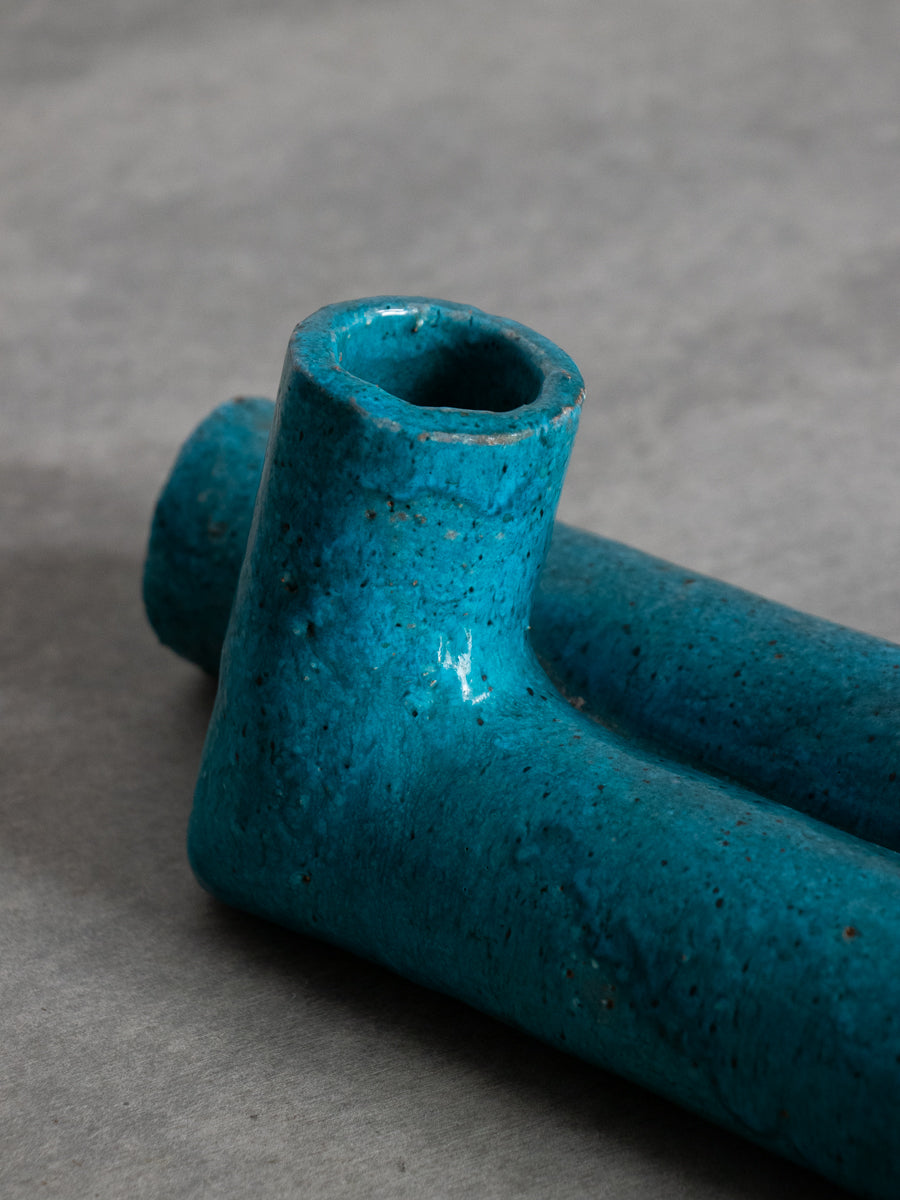 青釉二口いけばな花器