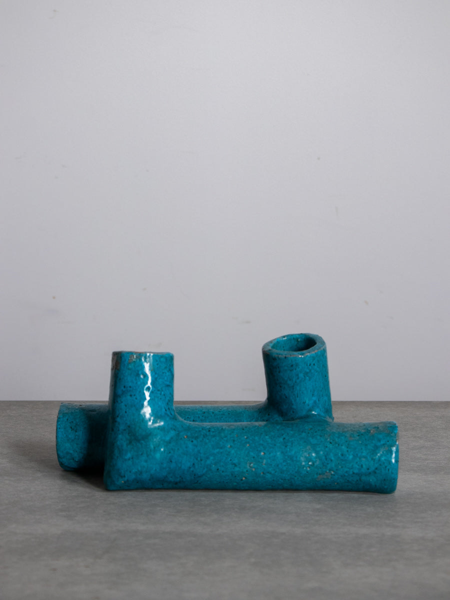 青釉二口いけばな花器