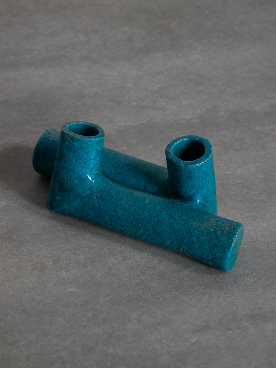 青釉二口いけばな花器