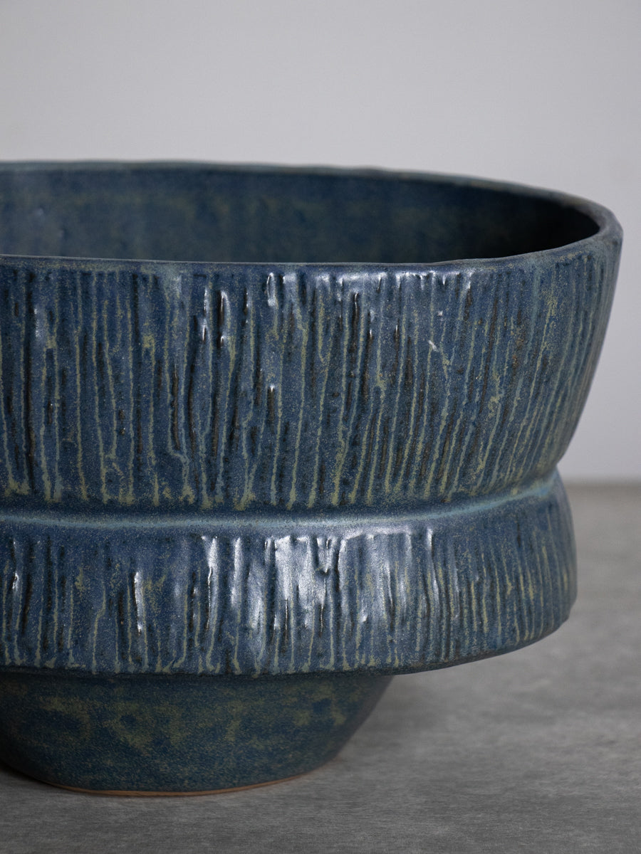 青釉楕円いけばな花器