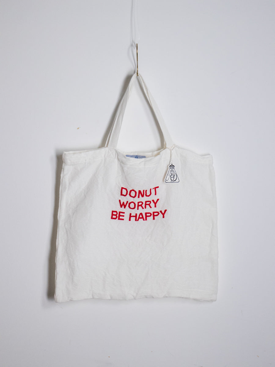 TOTE BAG A：DONUT WORRY BE HAPPY
