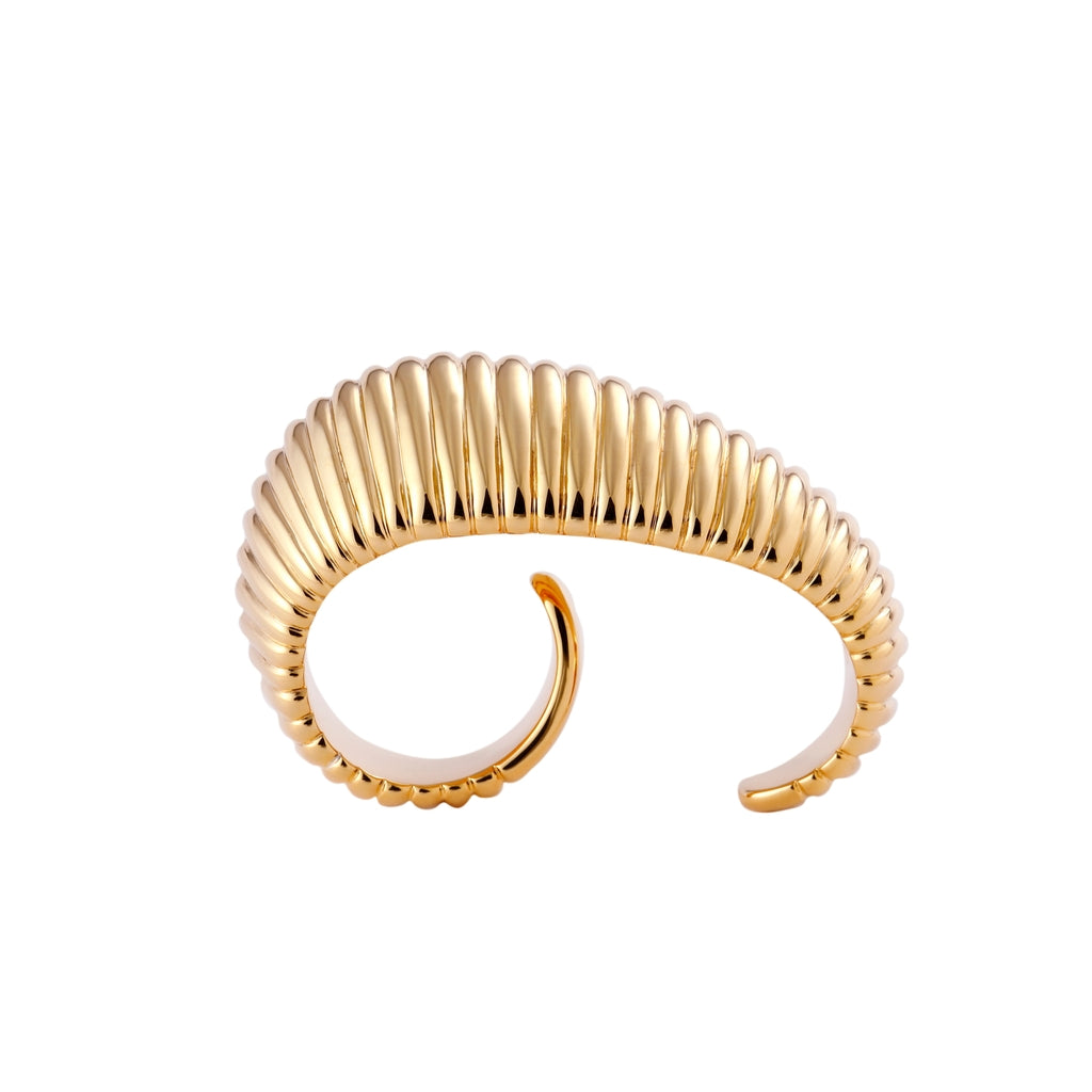 Shell Thick Double finger Ring/Gold L(12)