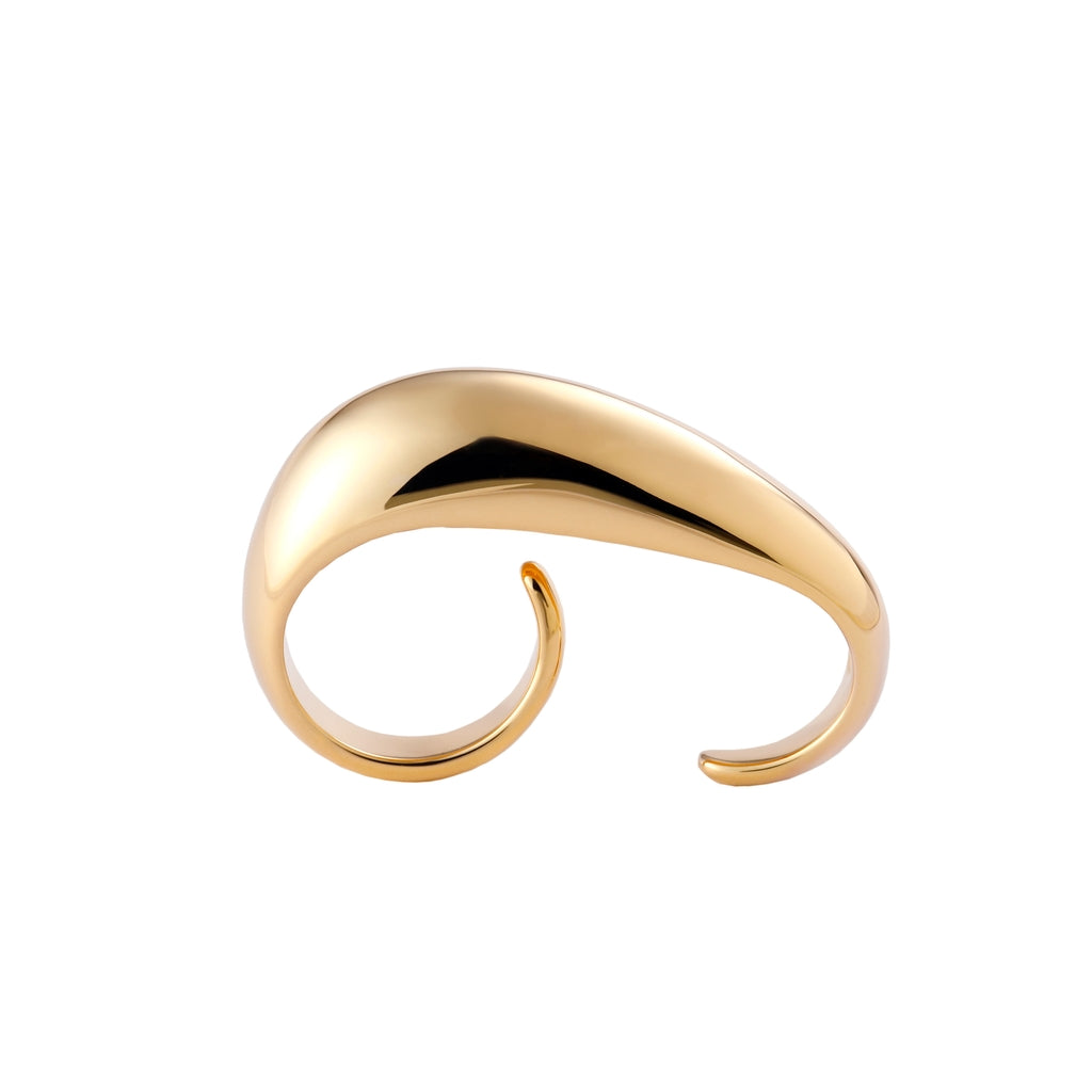 Shell Thin Double finger Ring/Gold L(12)