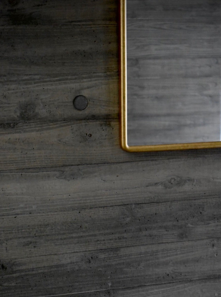 四角ミラー小 丸角金箔貼り