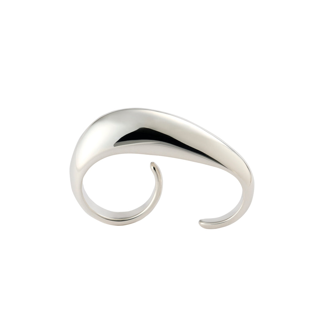 Shell Thin Double finger Ring/Silver L(12)