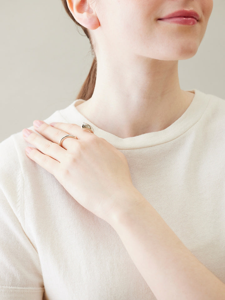 【受注商品】Distortion Doble Finger Ring/Silver