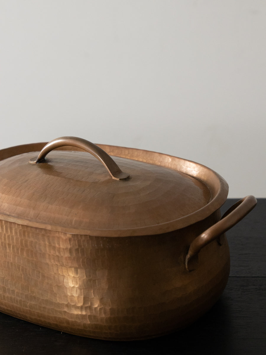 銅製品 楕円形両手鍋 - 調理器具